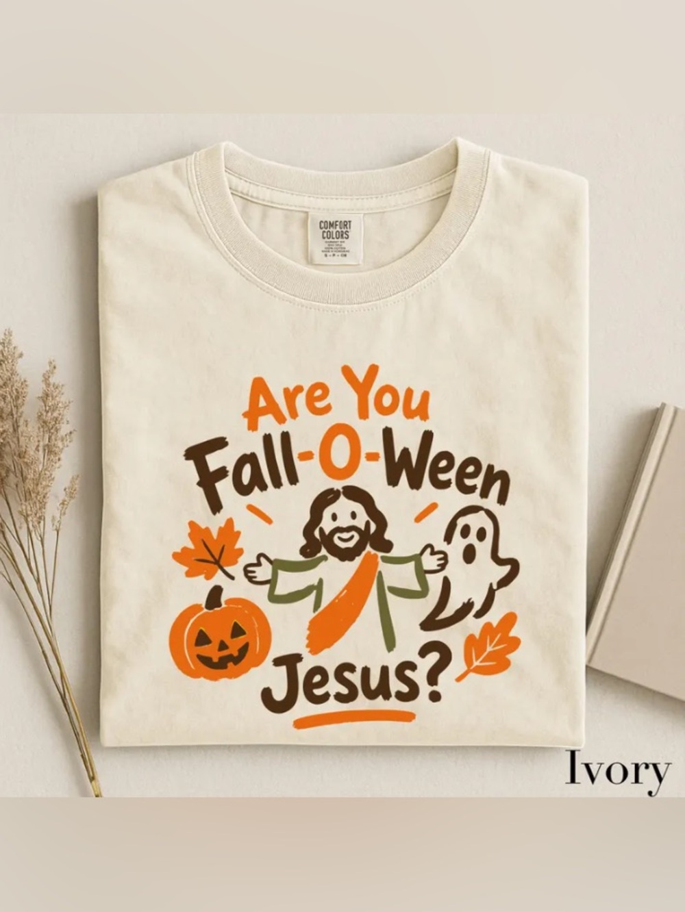 Fall-O-Ween Jesus T-Shirt, Christian Halloween Tee, Autumn Faith Graphic Tee